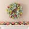 Glitzhome® 24" Mixed Floral Eucalyptus Wreath with Black Metal Hanger